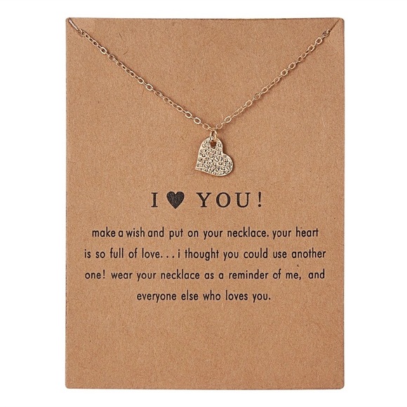 Blondie Joy Boutique Jewelry - ‼️3/$30 I Love You Heart Gold Wish Necklace